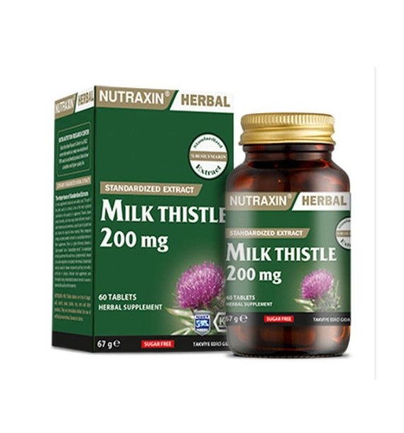 Nutraxin Herbal Milk Thistle 200mg 60 Kapsül ECZARAFI SAĞLIK